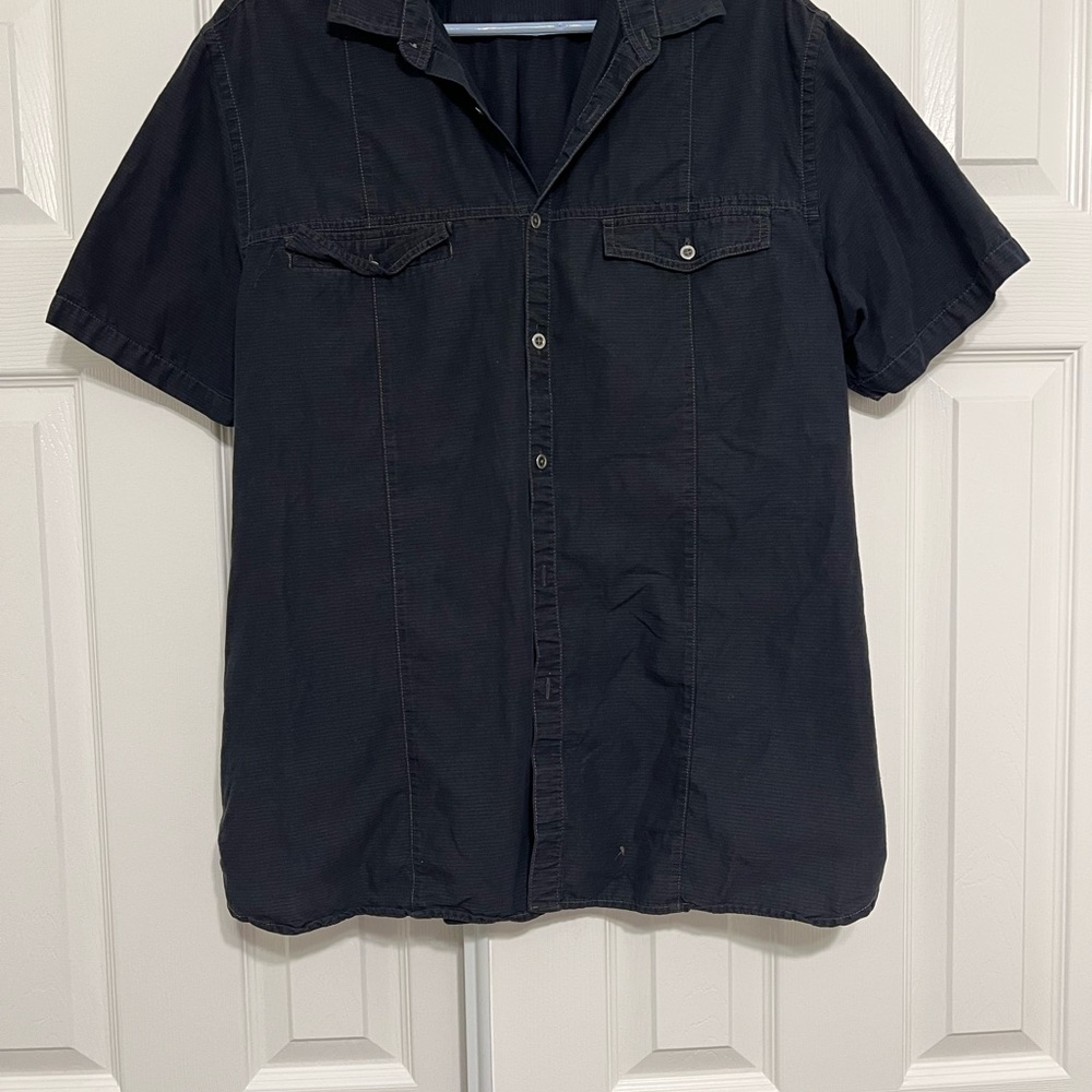 Men's Casual Black Button Down Shirt